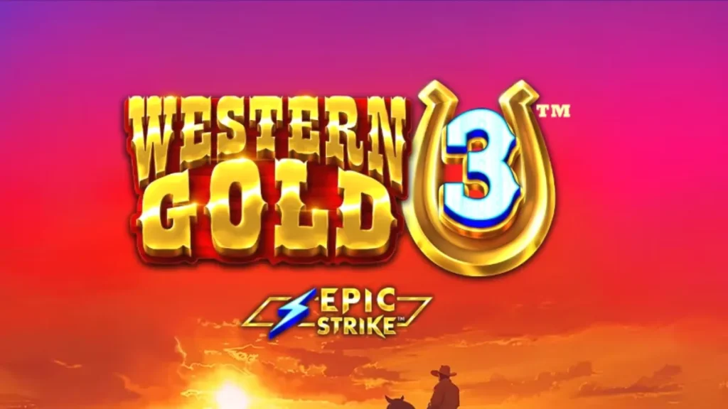 Interface do jogo de caça-níqueis Western Gold 3 com tema de Velho Oeste